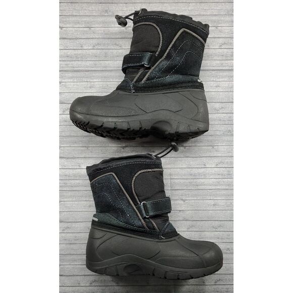 Totes Boys Youth Size 10 Winter Snow Waterproof Boots Black Trent - Picture 5 of 11